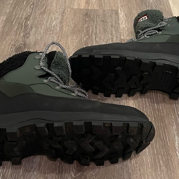 HUNTER SIZE 10 WOMEN'S EXPLORER MID LACE LEATHER GREEN BOOTS WATERPROOF - Picture 2 of 8